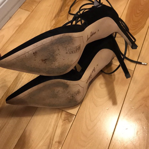 EUC Sam Edelman Suede Lace Up heels - Sz 10 - Picture 6 of 7